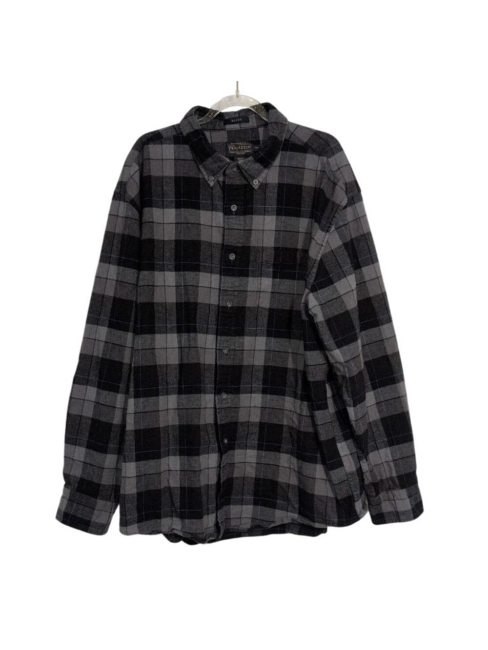 Pendleton Mason Plaid Flannel Shirt Mens Size XXL Gray Cotton Outdoor Gorpcore
